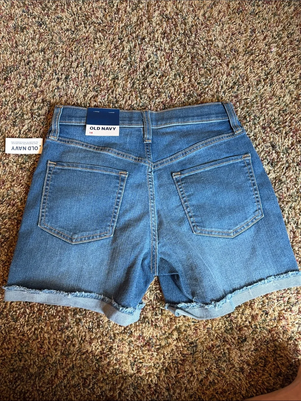 Old Navy Girls 14 Medium Blue Rolled Hem Denim Shorts